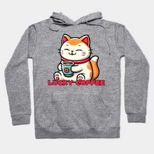 Maneki Neko Coffe cat Hoodie